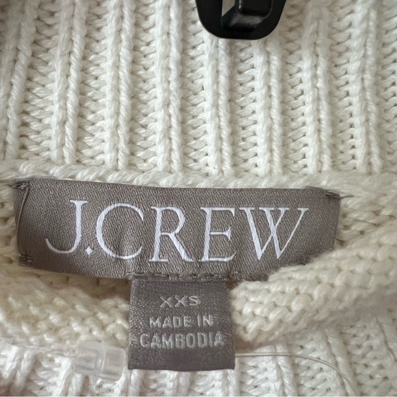 J. Crew Rolled Neck Cotton Sweater white size XXS - Picture 6 of 7